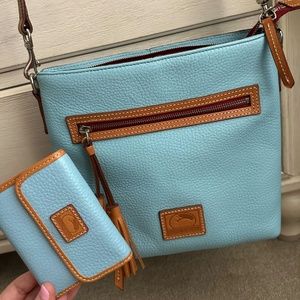 Dooney and Burke Blue Crossbody with matching wallet